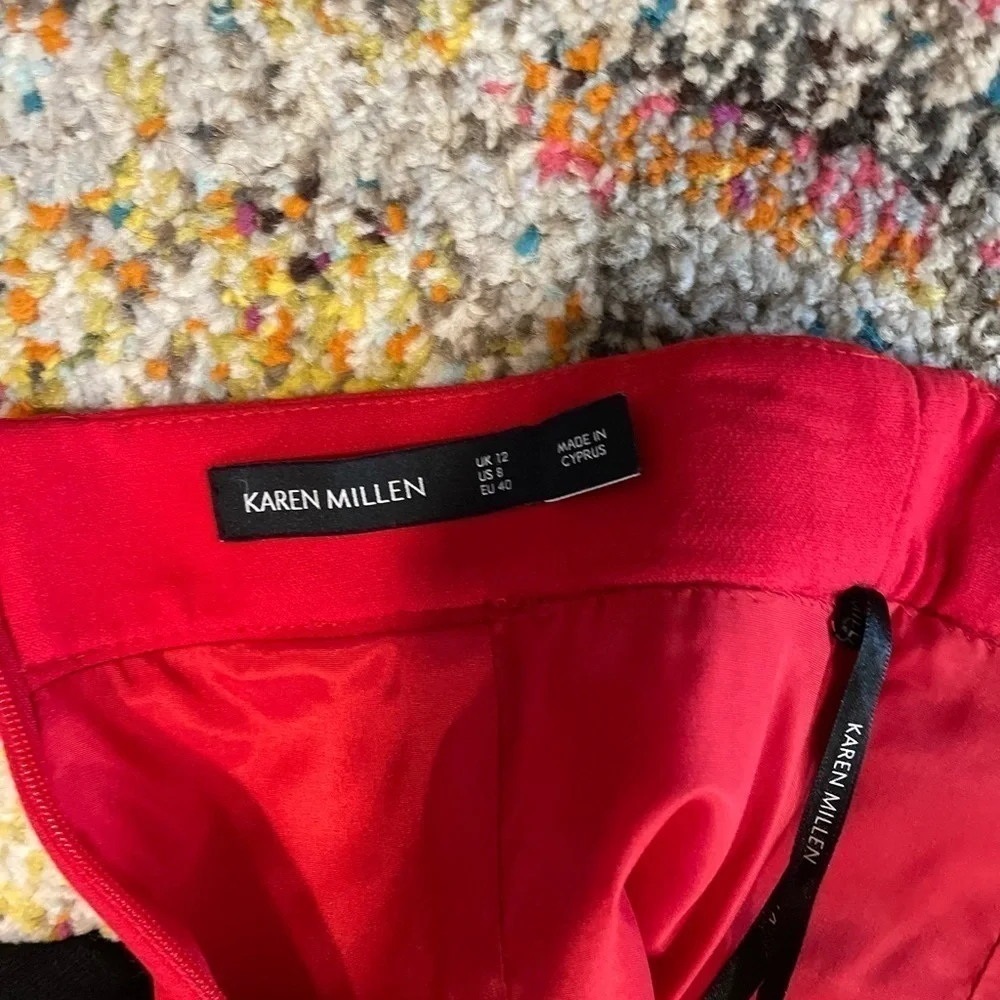 𝅺Karen Millen Military Skirt Red Size 8